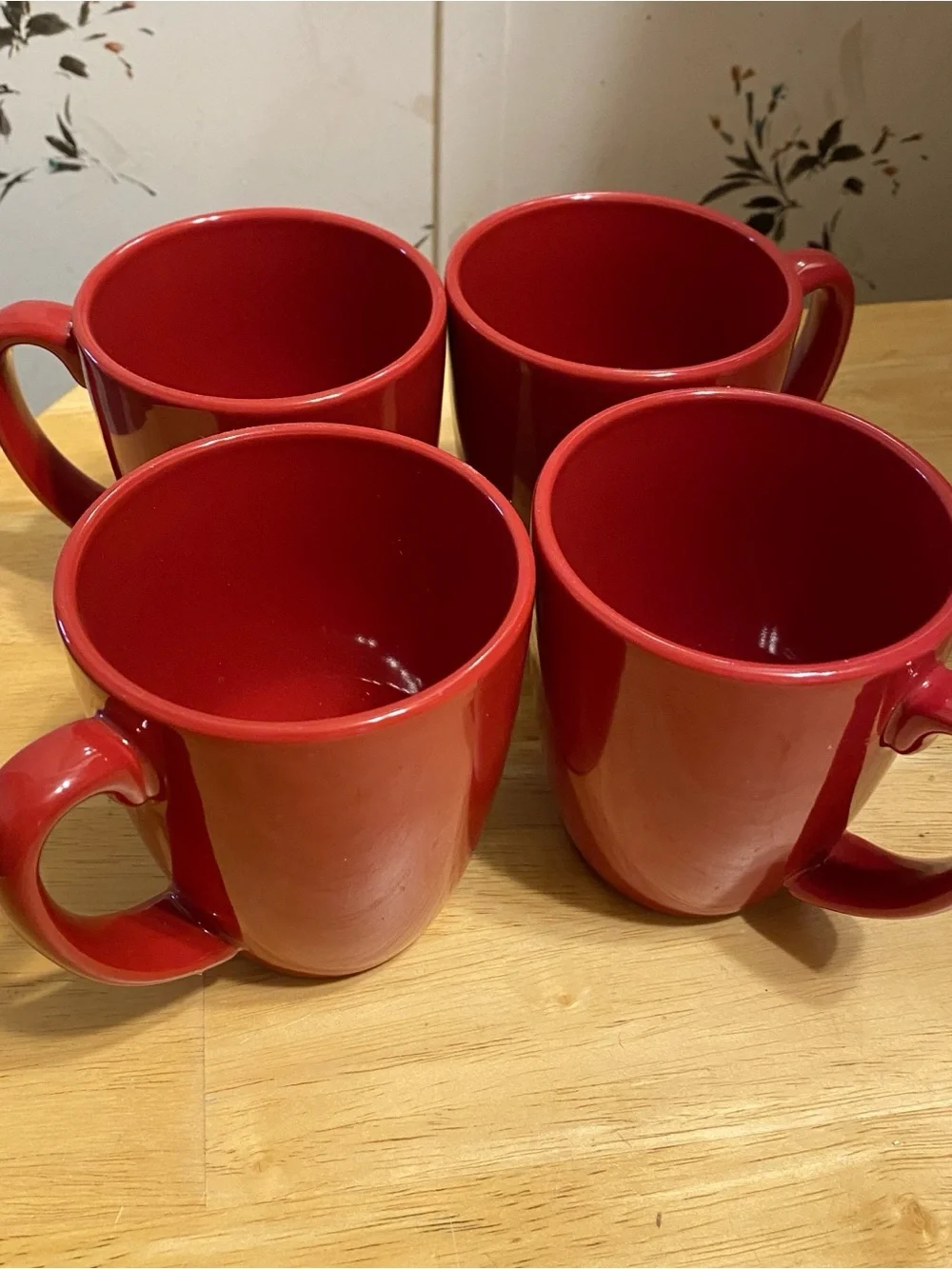 Corelle Red Stoneware Coffee Mugs - Set of 4